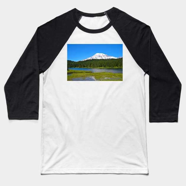 Reflection Lakes/Mt. Rainier Baseball T-Shirt by kchase